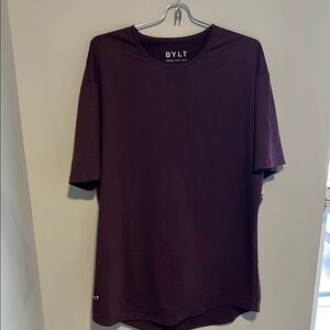 BYLT Basics Drop Cut Maroon T-Shirt